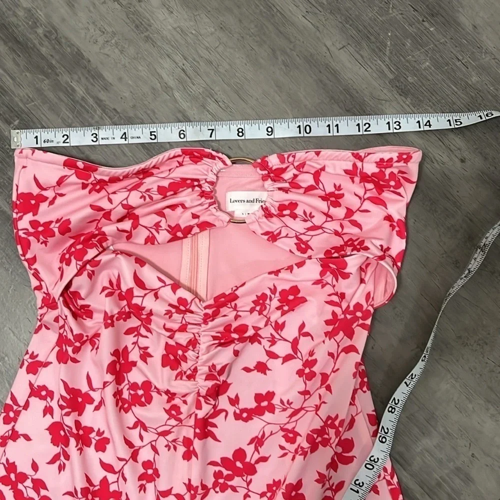 Revolve Lovers + Friends Jasmine Floral Strapless Jumpsuit Size Small - Picture 4 of 9